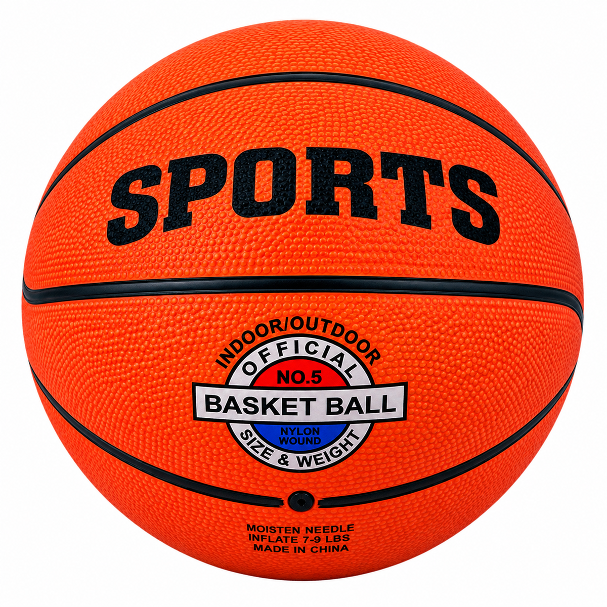 Balón de Básquetbol Económico Texturizado – Tamaño No. 3, No. 5 y No. 7