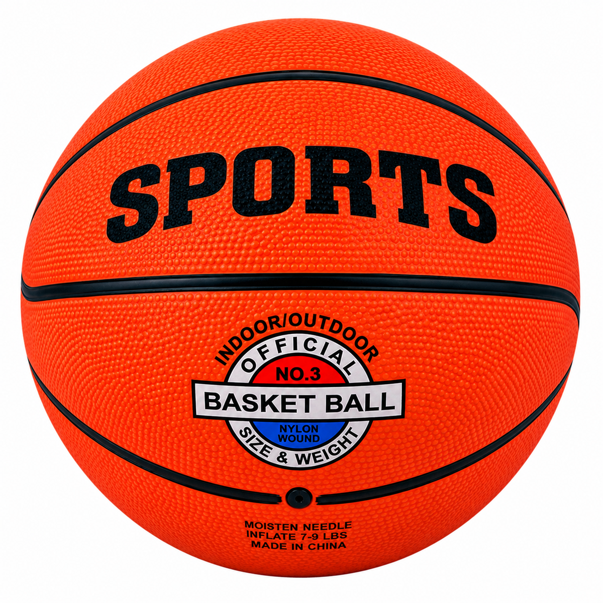 Balón de Básquetbol Económico Texturizado – Tamaño No. 3, No. 5 y No. 7
