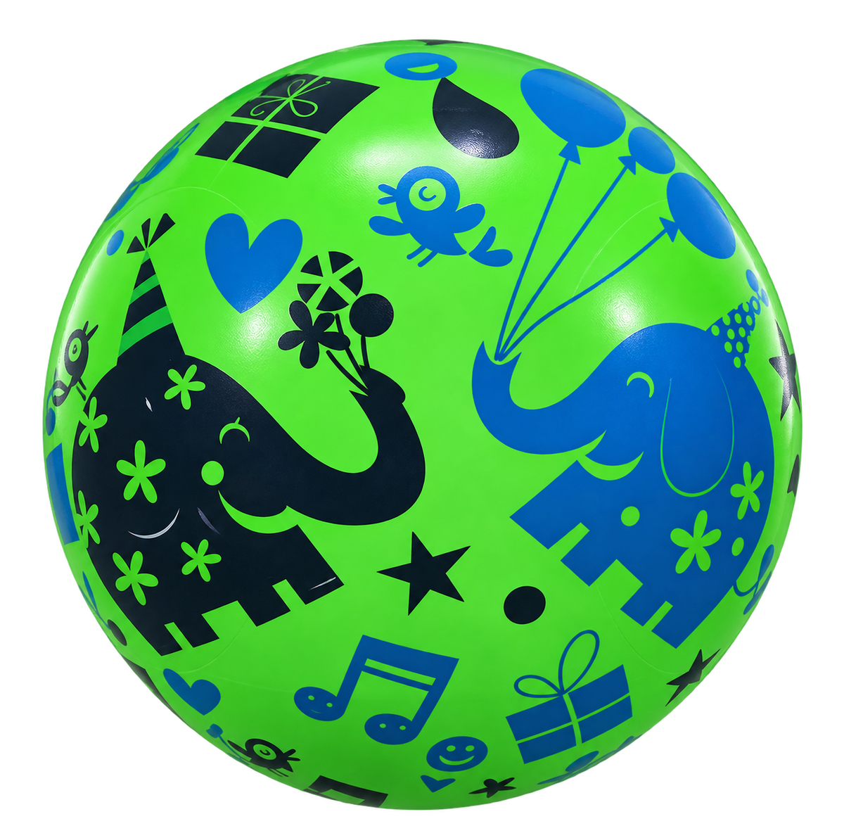 Pelota Decorada 8.5" – Animales, Sólida y Transparente Fosforescente