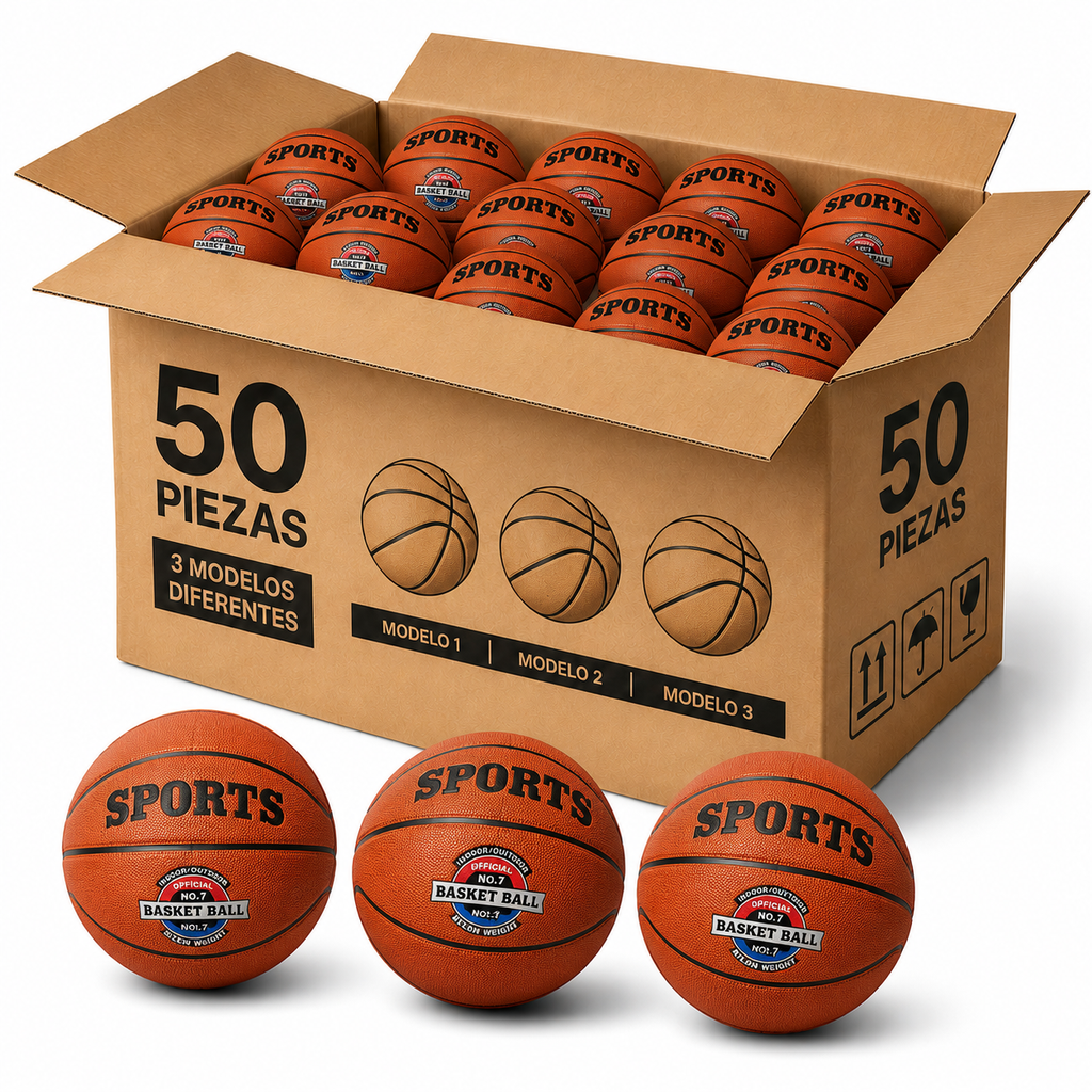 Balón de Básquetbol Económico Texturizado – Tamaño No. 3, No. 5 y No. 7