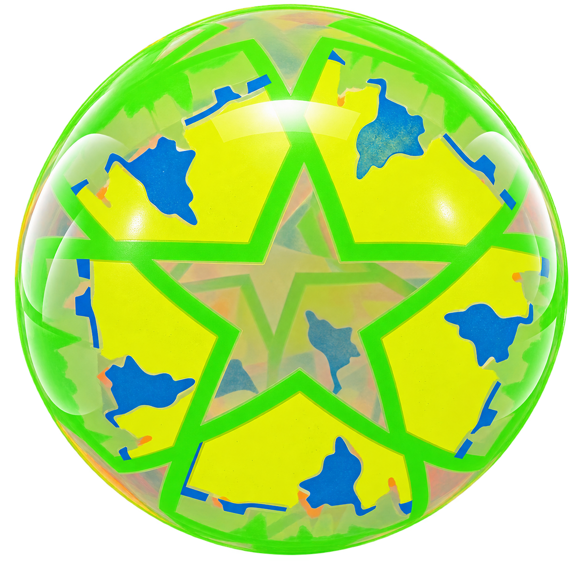 Pelota Decorada 8.5" – Animales, Sólida y Transparente Fosforescente